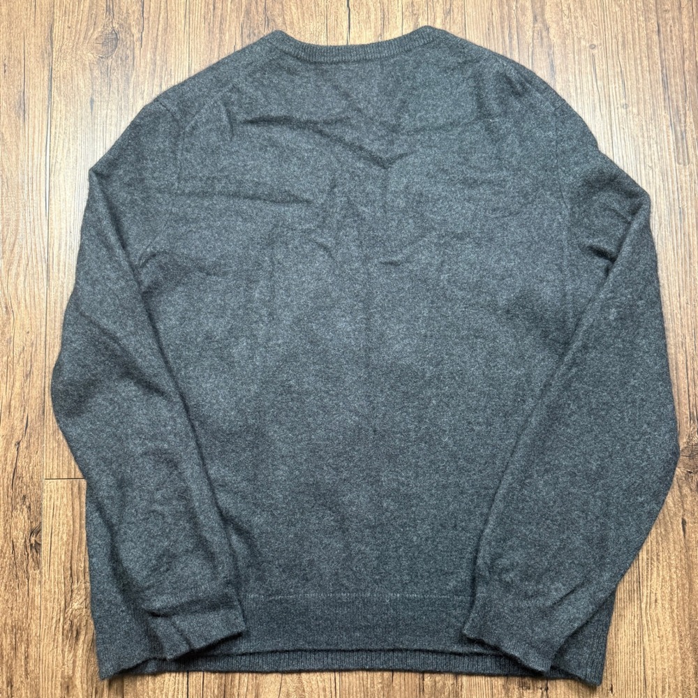 Club Room Cashmere Sweater Mens XXL Gray V-Neck Fair Isle Stripe Pullover READ - Picture 7 of 8